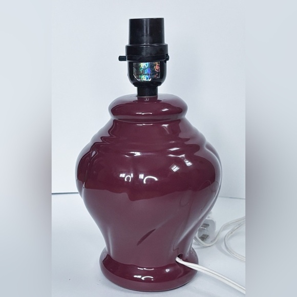 Vintage Other - Vintage Oxblood Red Ceramic Table Lamp Mid Century MCM Cottage Goth Dark Romance